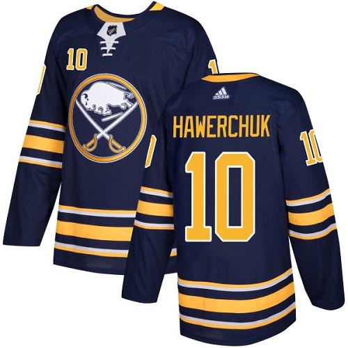 Men Adidas Buffalo Sabres 10 Dale Hawerchuk Navy Blue Home Authentic Stitched NHL Jersey